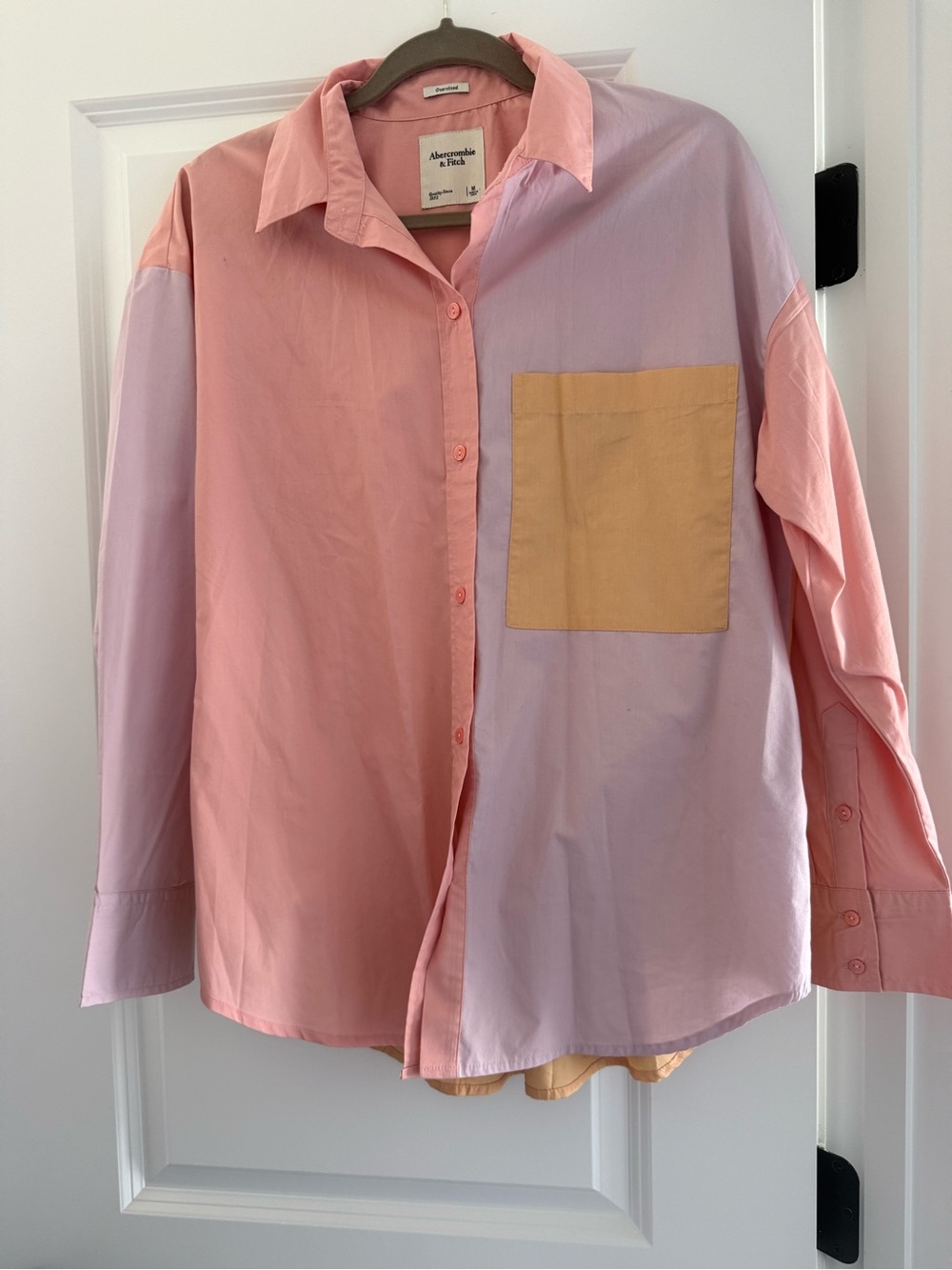 Abercrombie & Fitch Pink and Tan Lined Jacket